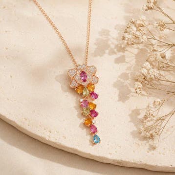 Zonder minimumprijs - Halsketting Verguld Toermalijn -, Sieraden, Tassen en Uiterlijk, Kettingen, Nieuw