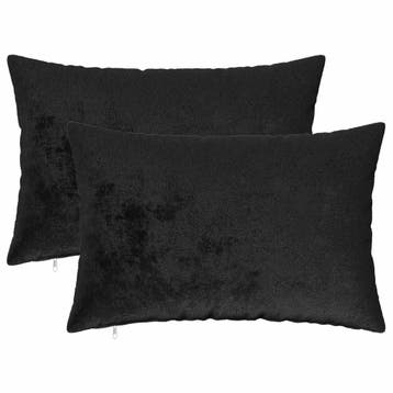 vidaXL Kussensloop 2 pcs HEERLEN Zwart 50 x 70 cm Flanel, Huis en Inrichting, Verzenden, Nieuw, Zwart