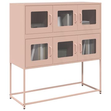 vidaXL Dressoir 100,5x39x107 cm koudgewalst staal roze, Verzenden, Nieuw, Metaal