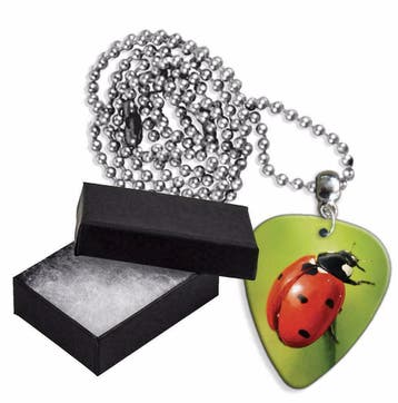 Aluminium plectrum ketting afbeelding van Lieveheersbeestje, Verzamelen, Ophalen of Verzenden, Nieuw