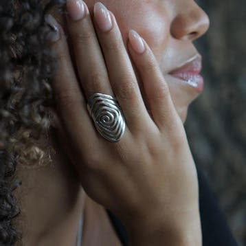 Zilveren statement ring Noé, Verzenden, Nieuw