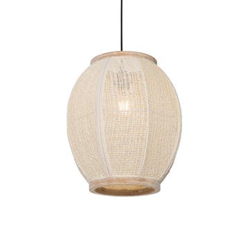 Oosterse hanglamp naturel stof 35 cm - Rob, Verzenden, Nieuw, Oosters