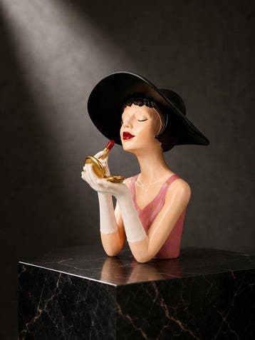 Buste, Glamour Lady met Lipstick & Spiegel – Art Deco-stijl