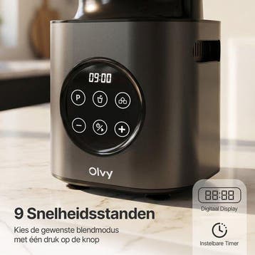 Olvy Kitchen Blender - 1,5L Glazen Kan met To-Go Beker - Smo, Verzenden, Zo goed als nieuw