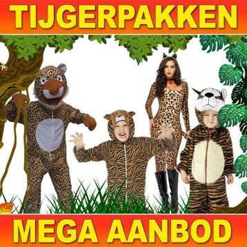 Tijgerpak - Tijger kostuums voor volwassenen & kinderen, Ophalen of Verzenden, Nieuw