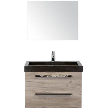 Seville Badmeubelset 80 cm - Craft Oak - Wastafel Hardsteen, Ophalen of Verzenden, Nieuw