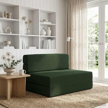 vidaXL Vouwbare Bankbed Donkergroen 70 x 80 x 60 cm Stof, Huis en Inrichting, Verzenden, Nieuw, Stof, Minder dan 150 cm