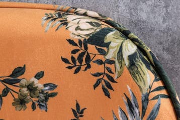 Design bank PRET-A-PORTER geel fluweel bloemmotief en gouden, Huis en Inrichting, Ophalen of Verzenden, Nieuw