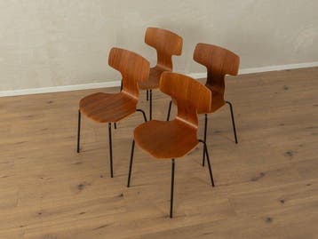 Fritz Hansen - Arne Jacobsen - Stoel (4) - Multiplex, Teak -, Antiek en Kunst