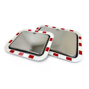 Verkeersspiegel RVS met reflectoren - Rood - wit, Verzenden