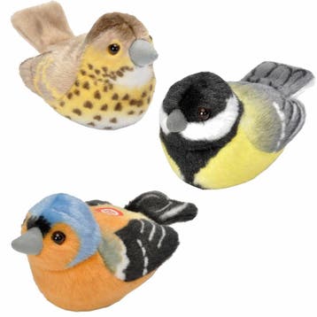 Set van 3 pluche vogel knuffels - 14 cm - met geluid, Verzenden, Nieuw
