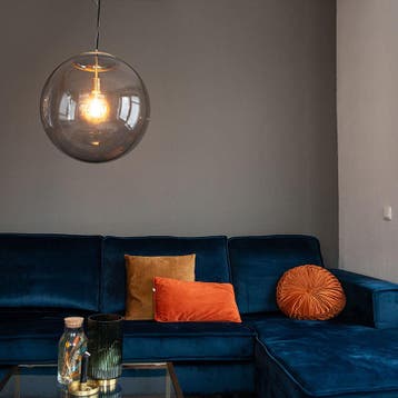 Qazqa Smoked Glass moderne hanglamp, Ø50cm, Ophalen of Verzenden, Nieuw in verpakking, Verlichting