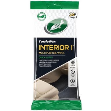 Turtle Wax Interior 1 Multi-Purpose Wipes 24 stuks, Auto diversen, Verzenden