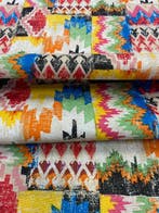 Stof met etnische/tribale geometrische motieven in dubbele