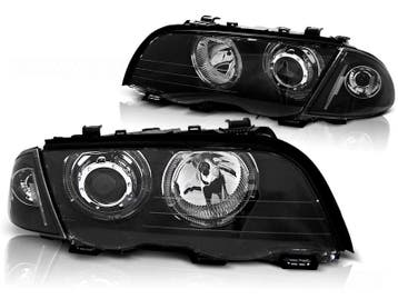 Koplampen BMW E46 98-01 Sedan/Touring LED Angel eyes Zwart, Ophalen of Verzenden, Nieuw