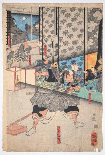 YOSHITORA• Maanverlichte Nacht in Kamakura • Japanse, Antiek en Kunst
