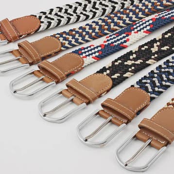 Unisex Gevlochten Elastische Riem met Pin Gesp - 107-130cm, Kleding | Heren, Riemen en Ceinturen, Verzenden, Nieuw