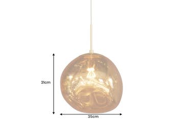Hanglamp LIQUID DIAMOND 35cm glas goud - 46017, Ophalen of Verzenden, Nieuw