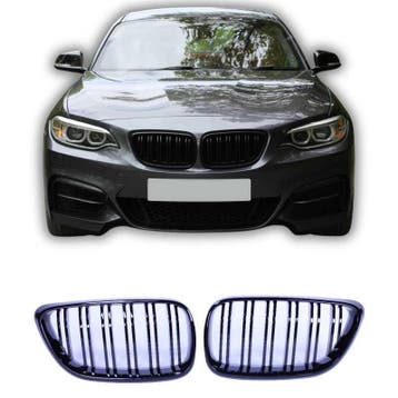 Grill nieren voor bmw 2 serie f22 - f23 glanzend zwart dubbe, Auto-onderdelen, Nieuw