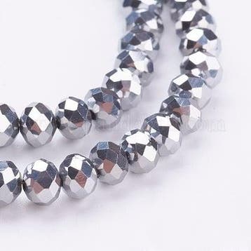 1 x Streng glaskralen facet rondelle briolette kristal 6..., Hobby en Vrije tijd, Kralen en Sieraden maken, Ophalen of Verzenden