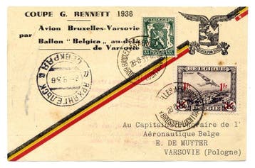 België 1936 - Gordon Bennett “Belgica” Ballonpost Flimsy –, Gestempeld