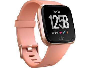 Fitbit Versa 34 mm aluminium roségoud met siliconen armband, Verzenden, Zo goed als nieuw, Fitbit