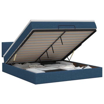 vidaXL Ottoman bed met matras met hoofdeinde Blauw 140 x 200, Huis en Inrichting, Slaapkamer | Bedden, Verzenden, Nieuw, Blauw