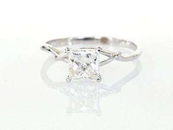 Zonder minimumprijs - Verlovingsring - 14 karaat Witgoud -, Sieraden, Tassen en Uiterlijk, Antieke sieraden