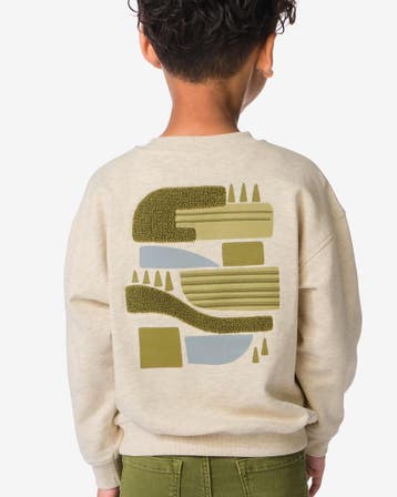 HEMA Kindertrui sweatstof grafisch zand, Verzenden, Nieuw