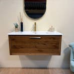 Donker eiken badkamermeubel 100 cm – luxe uitstraling, Huis en Inrichting, 100 tot 150 cm, Nieuw, Ophalen of Verzenden, Minder dan 100 cm
