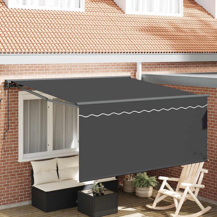 vidaXL Inklapbaar Zonnescherm Antraciet 300 x 250 cm, Tuin en Terras, Zonneschermen, Nieuw, Verzenden