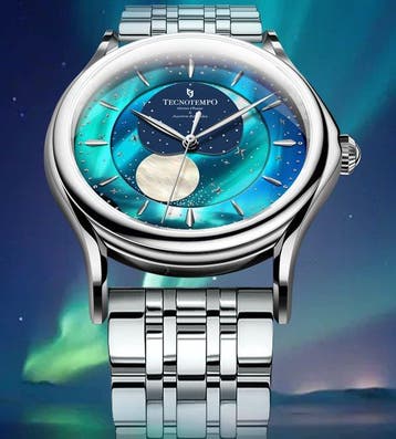 Tecnotempo - Automatic Moon Phase & Aurora Borealis, Nieuw