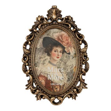 Fotolijst ovaal schelp hars goud 15x2,4x22,7cm, Verzenden, Nieuw