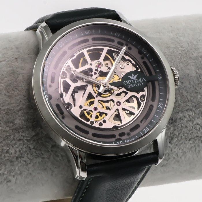 OPTIMA - SKELETON MODEL Gravity Swiss Made automatic Watch -, Sieraden, Tassen en Uiterlijk, Horloges | Heren