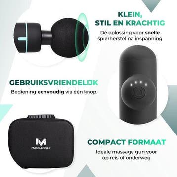 2dekans | Massagerr® Mini Massage Gun PRO - Relax en, Sport en Fitness, Massageproducten, Ophalen of Verzenden, Gebruikt
