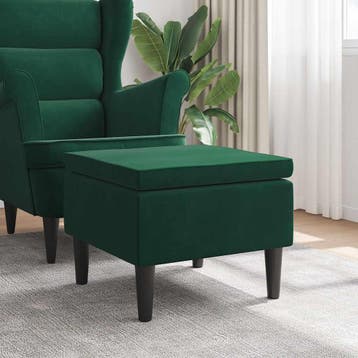 vidaXL Kruk met houten poten fluweel donkergroen, Huis en Inrichting, Stoelen, Verzenden, Nieuw