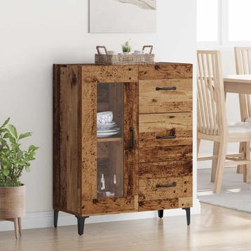 vidaXL Dressoir Oud Hout 69,5 x 34 x 90 cm Gemonteerd hout, Verzenden, Nieuw, Overige houtsoorten, Minder dan 50 cm