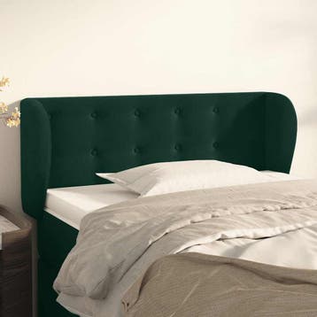 vidaXL Hoofdbord met randen 103x23x78/88 cm fluweel, Verzenden, Nieuw, Groen, Stof