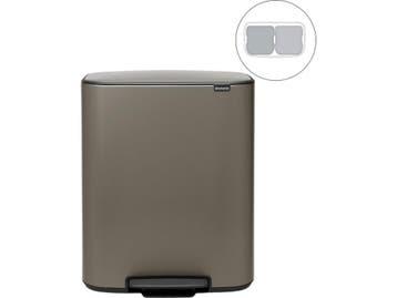 Brabantia Bo Prullenbak - 2 x 30 liter - Afvalscheiding -, Huis en Inrichting, Woonaccessoires | Prullenbakken, Verzenden, Zo goed als nieuw