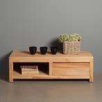 *WOONWINKEL* Tower Living Corona Laag Tv-meubel Teak - 1 Lad, Huis en Inrichting, Kasten | Televisiemeubels, Verzenden, Nieuw