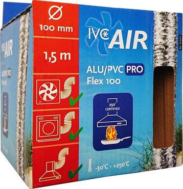 IVC Air - Ventilatie Flexbuis Alu-Ø100mm-L150 cm, Ophalen of Verzenden, Nieuw