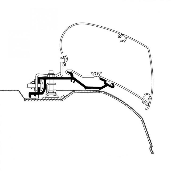 Thule Ducato/Jumper/Boxer Adapter >2007 L2H2 325, Caravans en Kamperen, Camper-accessoires, Nieuw, Ophalen of Verzenden