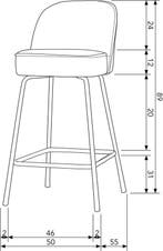 WOOOD Vogue Barstoel - Recycle Leer/Metaal - Cognac/Buin, Verzenden, Nieuw