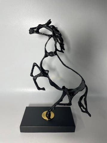 sculptuur, Openwork galloping horse - 33 cm - Metaal