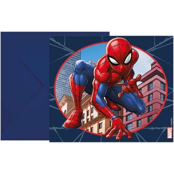 Spiderman Crime Fighter Uitnodigingen (6st), Ophalen of Verzenden, Nieuw