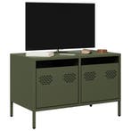 vidaXL Tv-meubel 68x39x43,5 cm koudgewalst staal olijfgroen, Minder dan 50 cm, Verzenden, Nieuw, Minder dan 100 cm