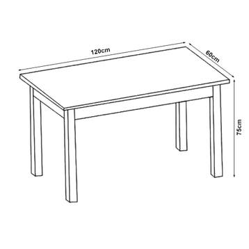 Eettafel Den Haag 120x60x75 cm walnootkleurig en zwart [en.c, Huis en Inrichting, Tafels | Eettafels, Verzenden, Nieuw