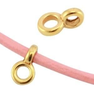 2 x DQ metaal hanger met oog Ø 2,2 mm – goudkleur – 5 x, Ophalen of Verzenden, Nieuw, Bedel
