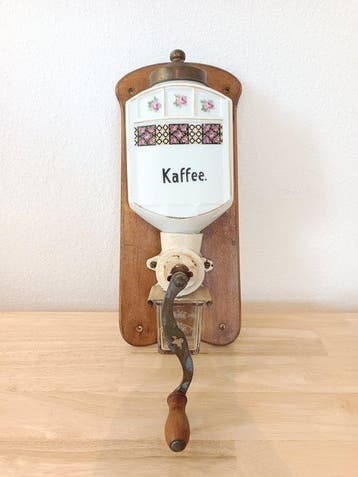 BO Garantie - Koffiemolen - Porselein, Hout, Messing, Glas,