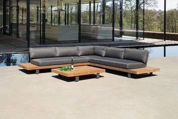 New York hoek loungeset 4-delig teak, Tuin en Terras, Ophalen of Verzenden, Nieuw